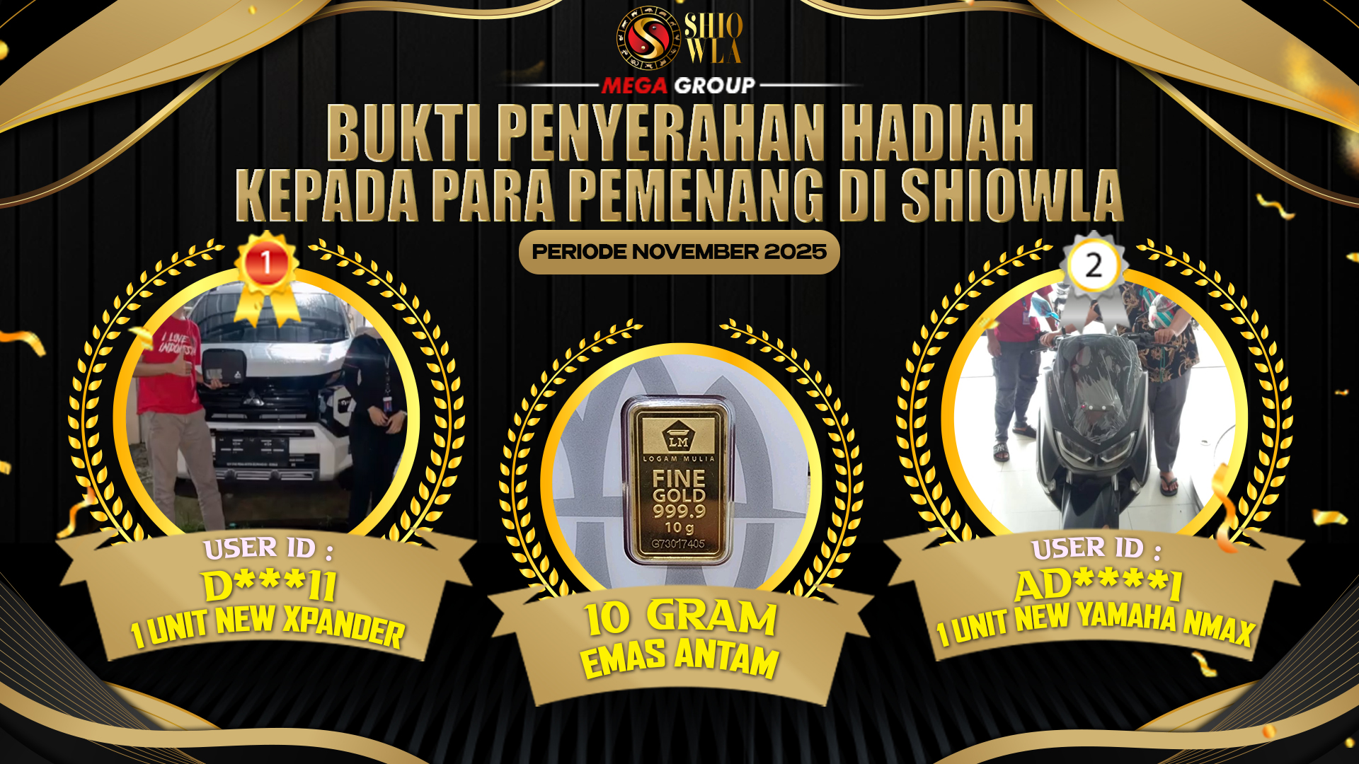 Selamat Kepada Member Setia SHIOWLA Sudah Memenangkan Satu Unit Mobil New Xpander